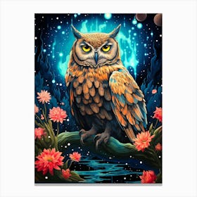 Owl In Space Canvas Print