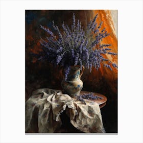 Baroque Floral Still Life Lavender 3 Canvas Print