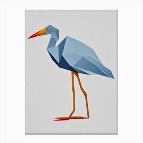 Egret Origami Bird Canvas Print