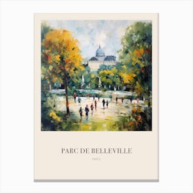Parc De Belleville Paris France 2 Vintage Cezanne Inspired Poster Canvas Print
