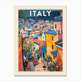 Genoa Italy 1 Fauvist Painting  Travel Poster Canvas Print