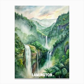 Lamington National Park Watercolor Painting Canvas Print