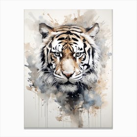 Tiger Art In Ink Wash Painting Style 2 Canvas Print