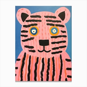 Pink Polka Dot Bengal Tiger 3 Canvas Print