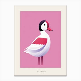 Minimalist Bufflehead 3 Bird Poster Canvas Print