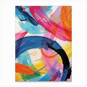 Rainbow Paint Brush Strokes Organic 8 Canvas Print