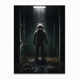 Spaceman In The Shower Canvas Print