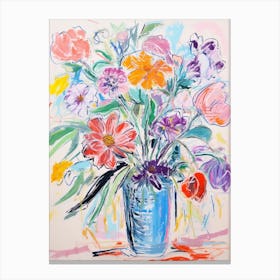 Flower Painting Fauvist Style Peony 1 Canvas Print