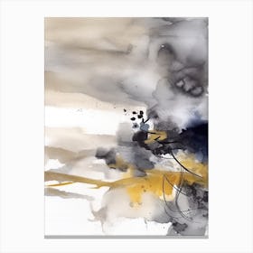 Watercolour Abstract Grey And Mustard 4 Canvas Print