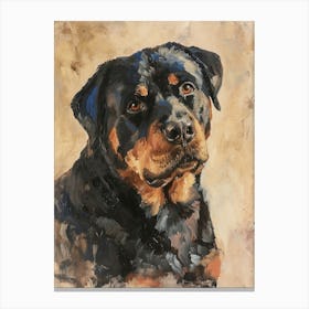 Rottweiler Acrylic Painting 8 Canvas Print