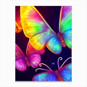 Neon Butterflies II Canvas Print