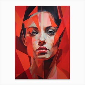 Abstract Geometric Lady Portrait 2 Canvas Print