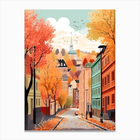 Oslo In Autumn Fall Travel Art 1 Canvas Print