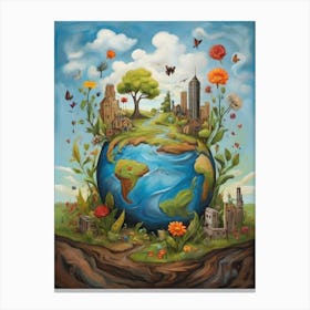 Earth In Bloom 1 Canvas Print