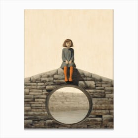 Girl In A Hole Canvas Print
