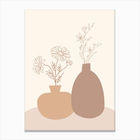 boho wall art Vases With Flowers Canvas Print