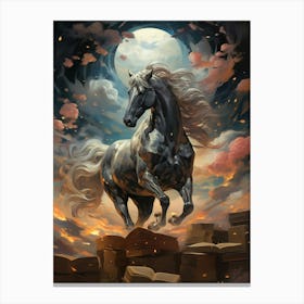 Horse In The Moonlight Canvas Print