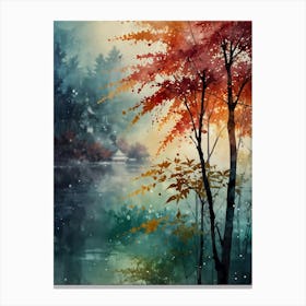 Autumn Trees By The Lake 1 Canvas Print