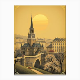 City At Sunset Canvas Print