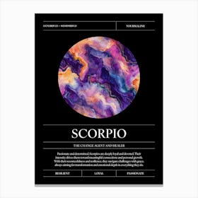 Tourmaline Crystal Gem, Scorpio Zodiac Sign Canvas Print