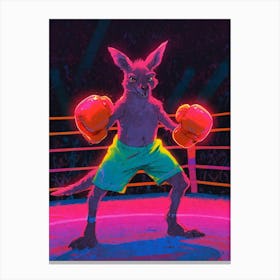 Kangaroo In Boxing Ring 1 Canvas Print