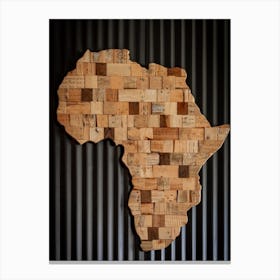 Wooden plaque map of Africa Canvas Print
