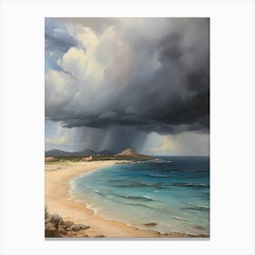 Storm Clouds Over The Beach 1 Canvas Print