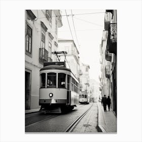 Lisbon, Portugal, Mediterranean Black And White Photography Analogue 4 Canvas Print