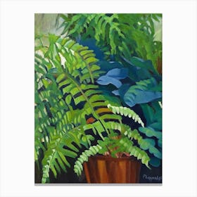 Boston Fern 1 Cézanne Style Canvas Print