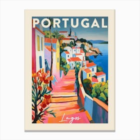 Lagos Portugal 3 Fauvist Painting  Travel Poster Canvas Print