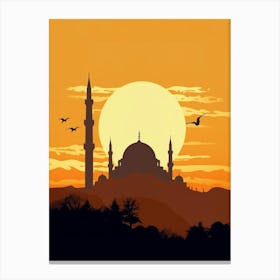 Blue Mosque Sultan Ahmed Mosque Pixel Art 3 Canvas Print