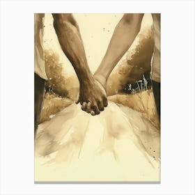 Hands In Love Holding Hands Canvas Print