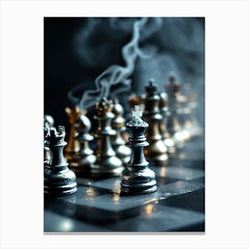 Chess Pieces On Chessboard 1 Canvas Print