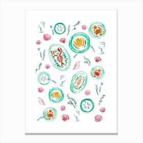 Seafood Dinner Party  Canvas Print