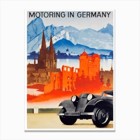 Automobile Vintage Art Poster Canvas Print