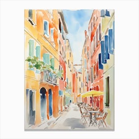 Venice, Italy Watercolour Streets 2 Canvas Print