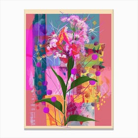 Gypsophila 1 Neon Flower Collage Canvas Print