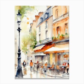 Paris Cafe Street 1 Canvas Print