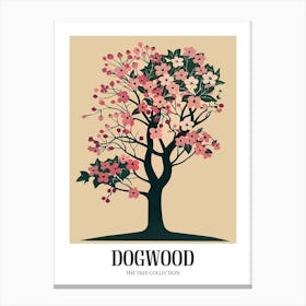 Dogwood Tree Colourful Illustration 3 Poster Canvas Print