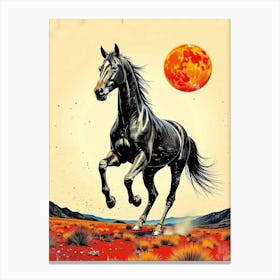 Dark Horse Run - Grunge Color Style Canvas Print