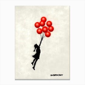 FLYING WITH BALLOONS Canvas Print