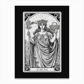Athena Tarot Card B&W 2 Canvas Print