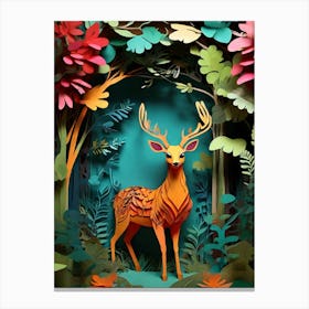 Deer In The Forest 5 Canvas Print