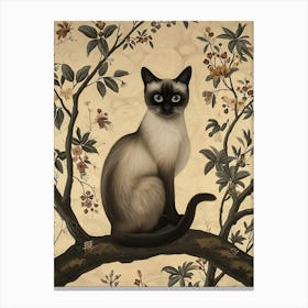 Siamese Cat Japanese Illustration 2 Canvas Print