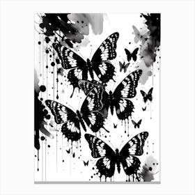 Black And White Butterflies 7 Canvas Print