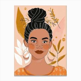 Black Girl With A Bun Canvas Print