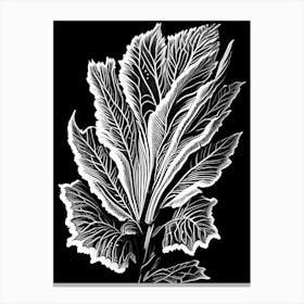 Mullein Leaf Linocut 1 Canvas Print