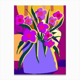 Purple Flowers Pop Canvas Print