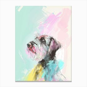 Wirehaired Pointing Griffon Dog Watercolour Illustration Canvas Print