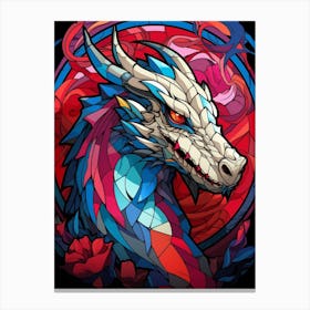 Dragon Abstract Pop Art 5 Canvas Print